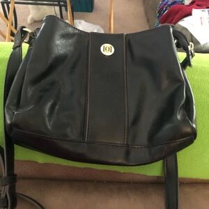 Black Leather Crossbody Bag by Liz Claiborne
